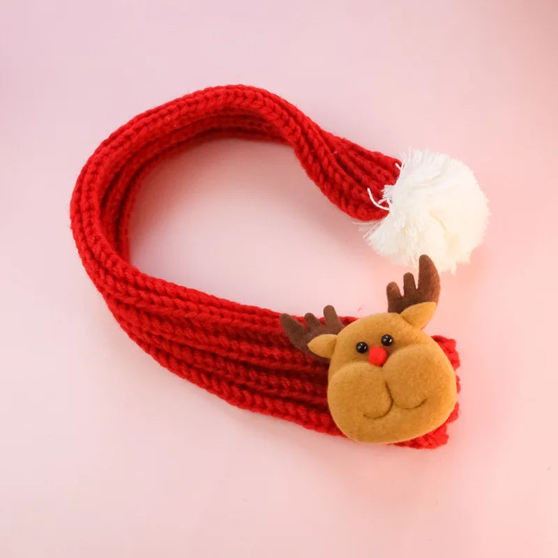 Pet Knitted Christmas Scarf Teddy Scarf Scarf Cat Dog Pet Supplies Warm