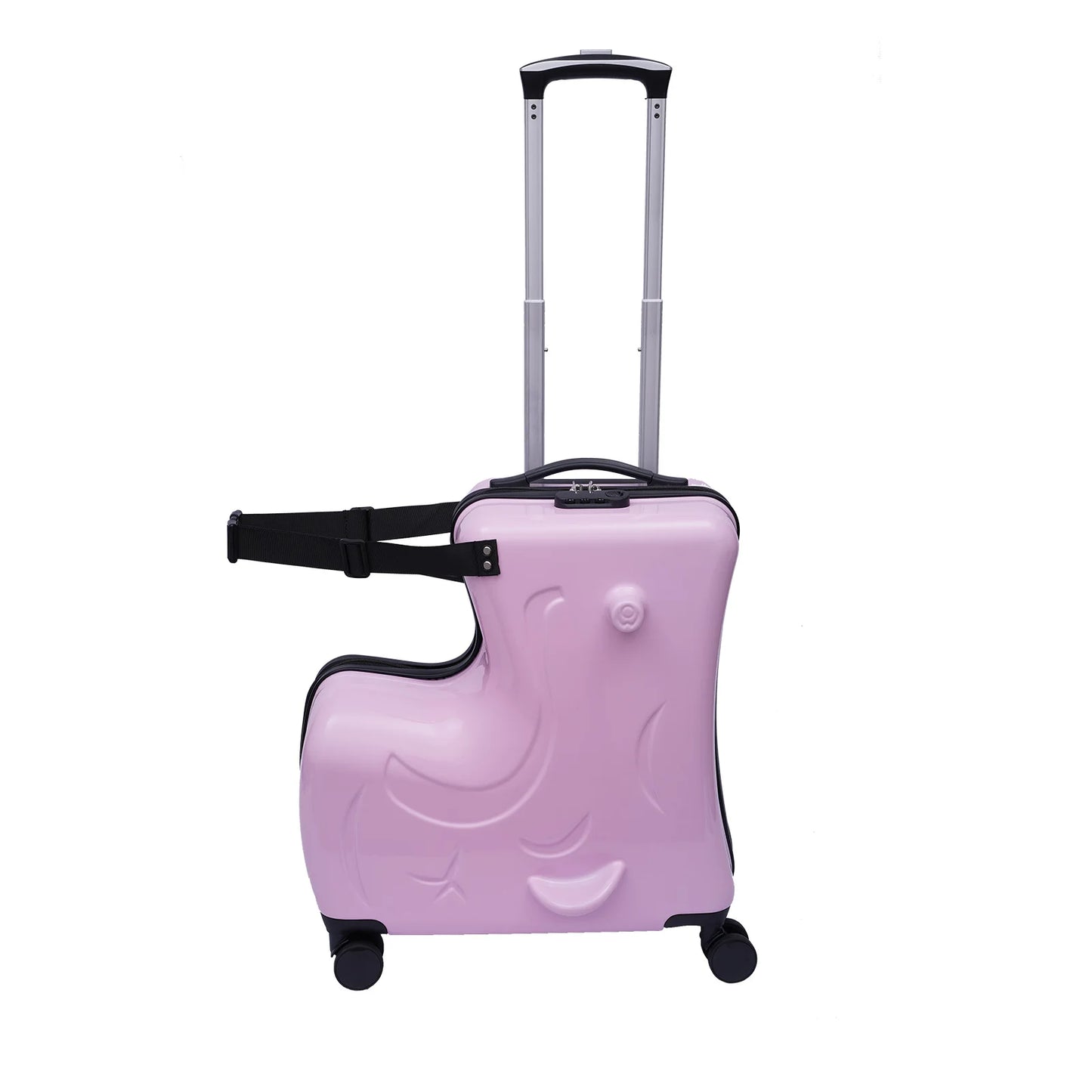 20" Kids Ride-On Spinner Luggage with Waterproof Design & Fun Features (Pink)