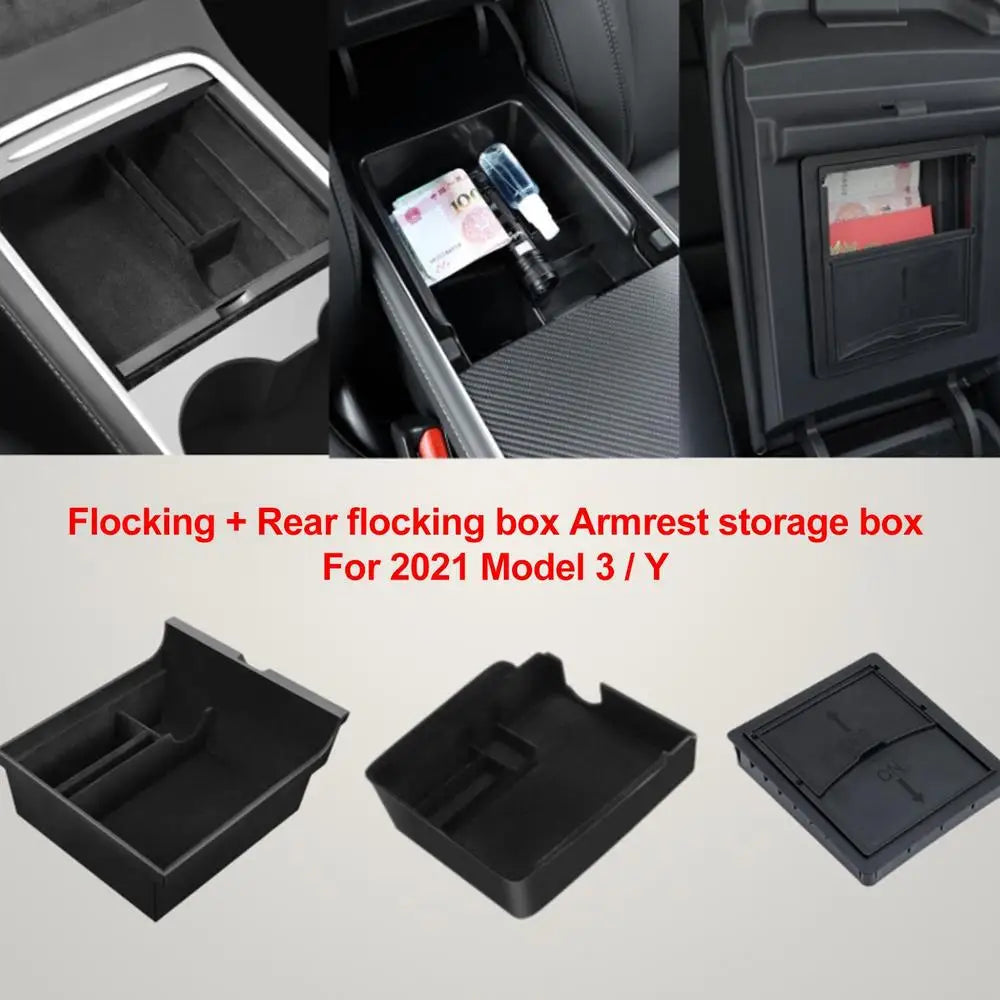 Tesla Model 3/Y 2021-2022 Center Console Storage Box with Cup Holder Organizer