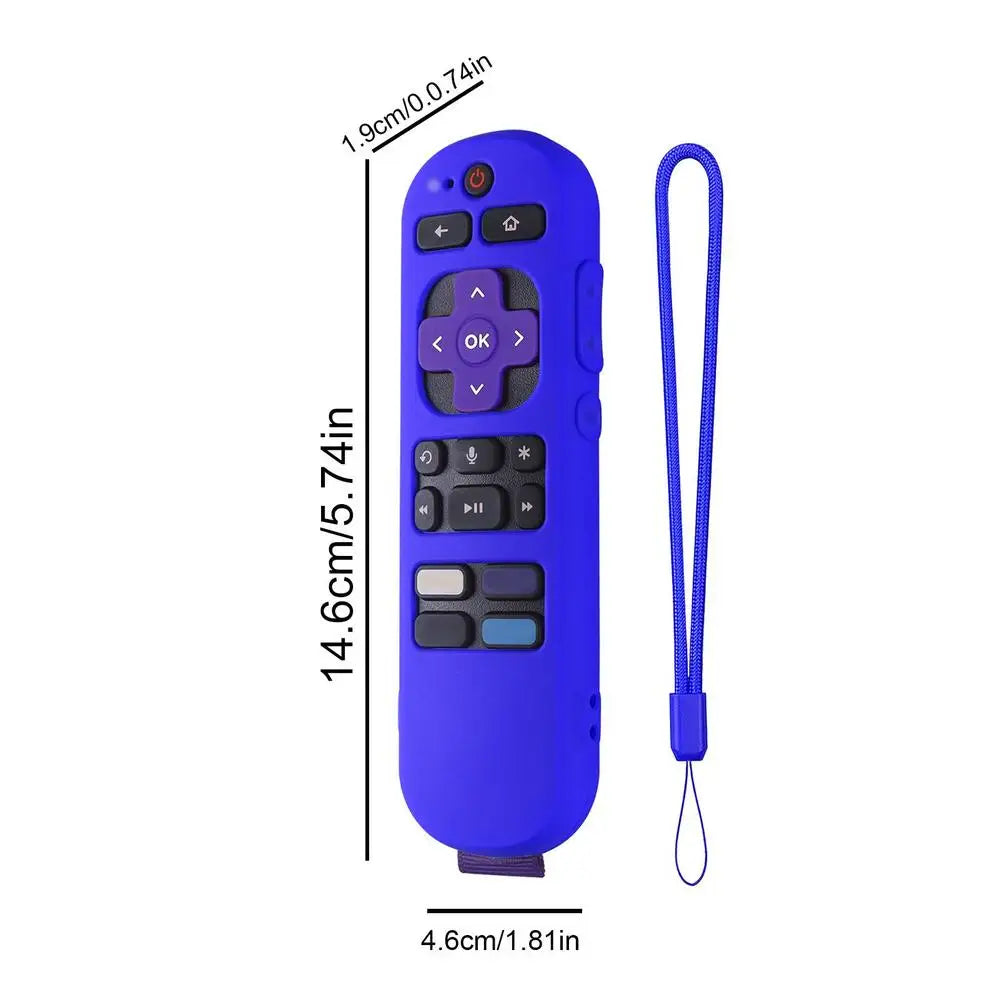 Silicone Protective Case for Roku TV Remote - Anti-Slip Cover with Lanyard