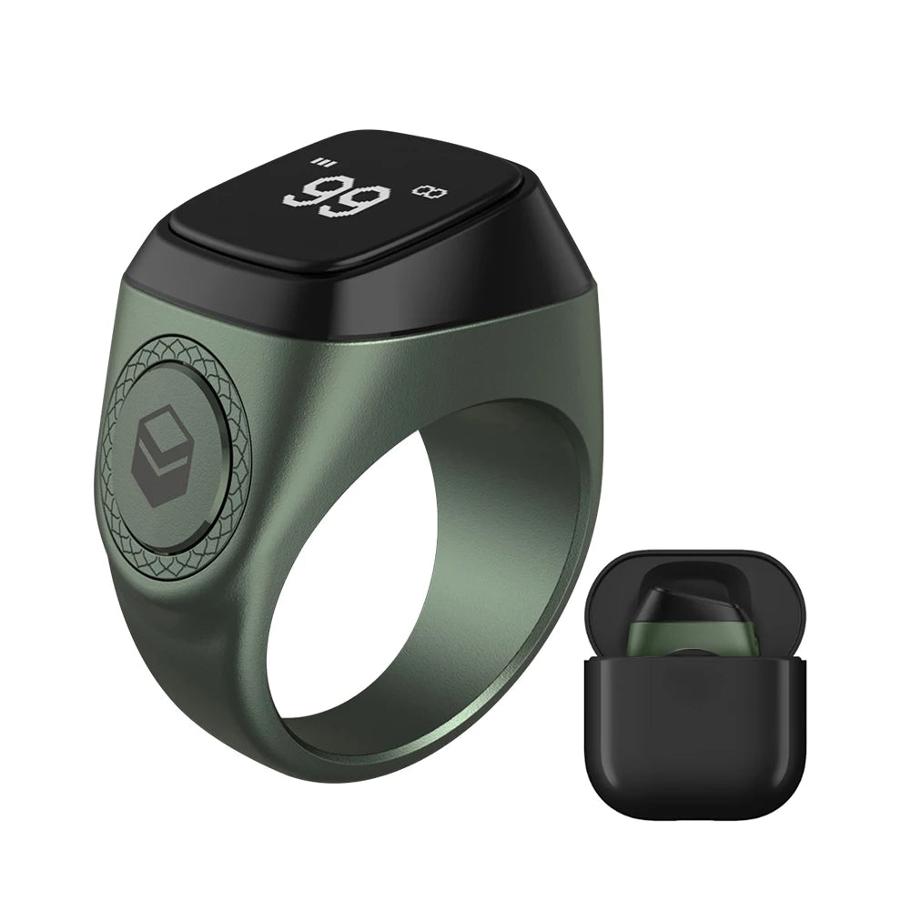 Smart Tasbih Tally Counter Bluetooth Ring with Prayer Reminder & OLED Display