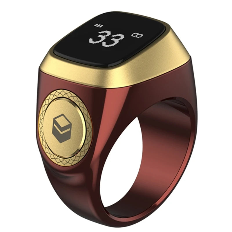 Smart Tasbih Tally Counter Bluetooth Ring with Prayer Reminder & OLED Display