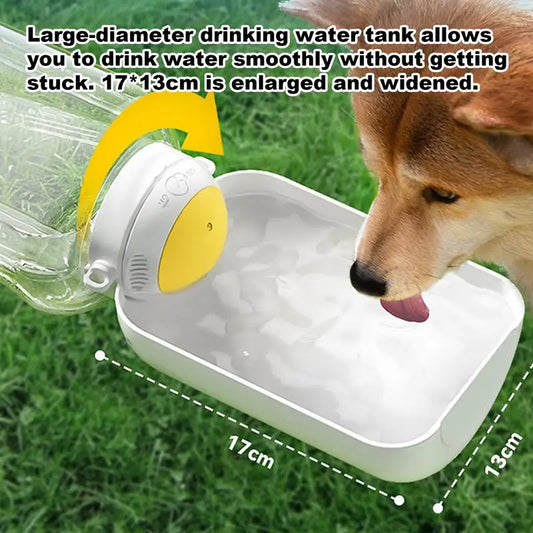 Portable Dog Water Bottle with Bowl, Large Capacity, 2-in-1 Dispenser, Leakproof