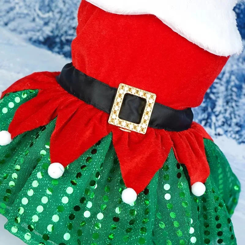 New Christmas Pet Clothing, Holiday Party Dress Up, Dog Clothing, Skirt, Pet Clothing