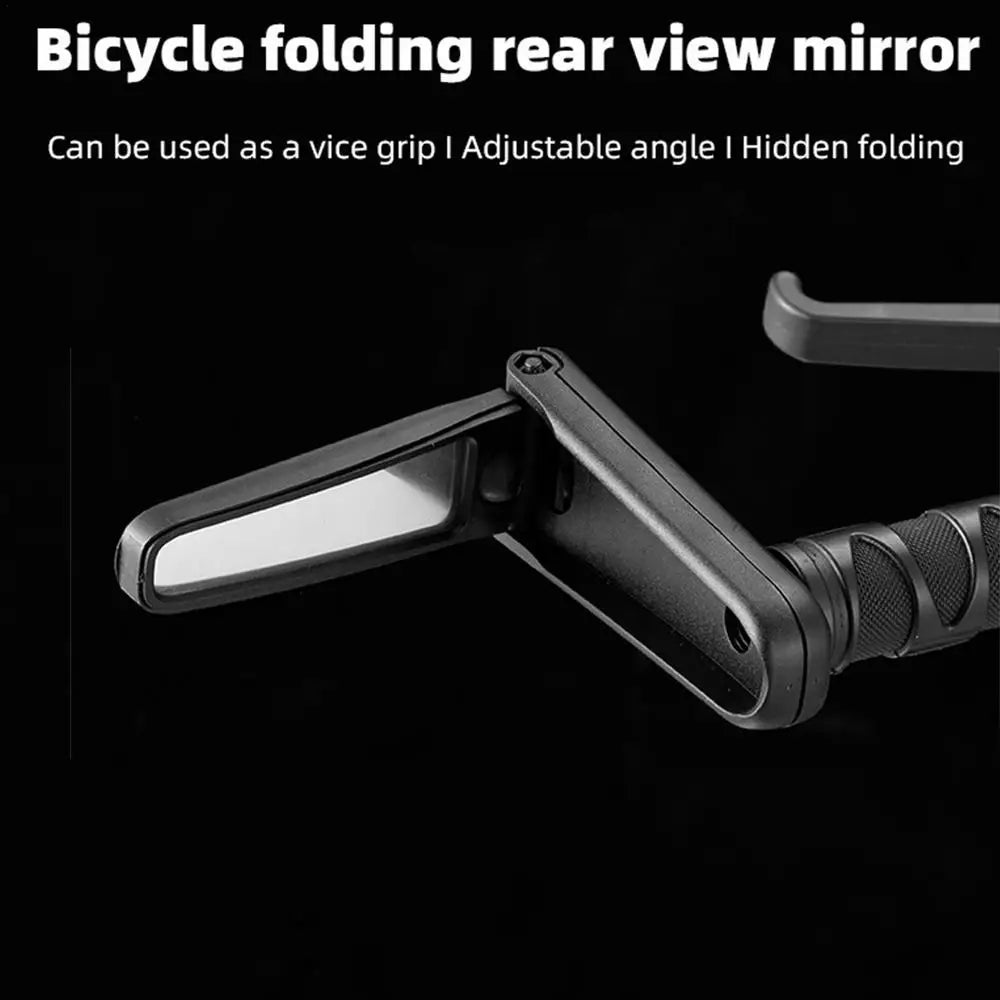 Folding Rotatable Bike Handlebar Mirror, 360° Adjustable Rearview, Universal Fit