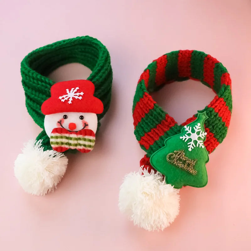 Pet Knitted Christmas Scarf Teddy Scarf Scarf Cat Dog Pet Supplies Warm