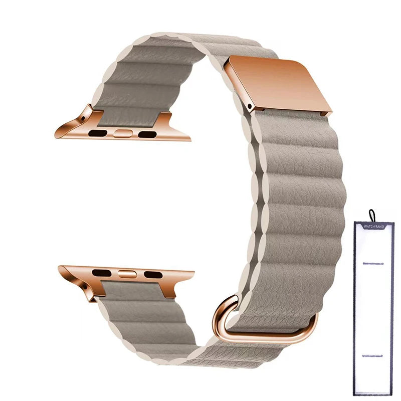 Leather Loop Strap for Apple Watch Ultra 38mm-49mm Magnetic Bracelet