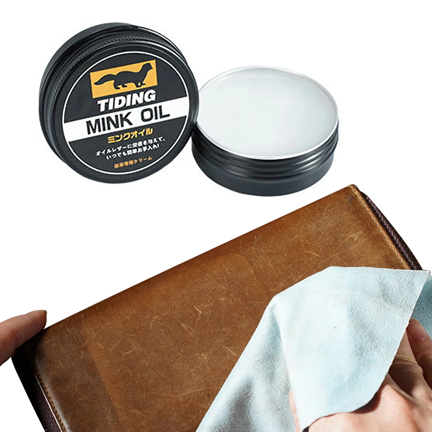 Leather Mink Oil Cream - Conditioner, Cleaner, & Leather Care Maintenance