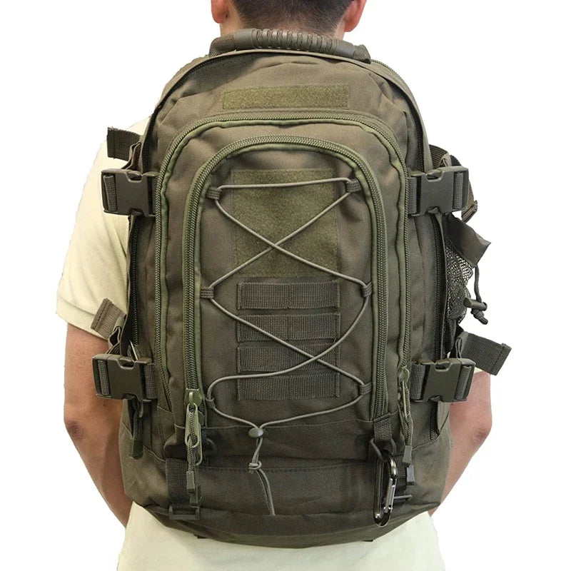 60L Tactical Backpack – Expandable Hiking Camping Rucksack for Travel & Army Use