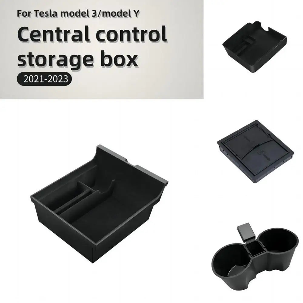 Tesla Model 3/Y 2021-2022 Center Console Storage Box with Cup Holder Organizer