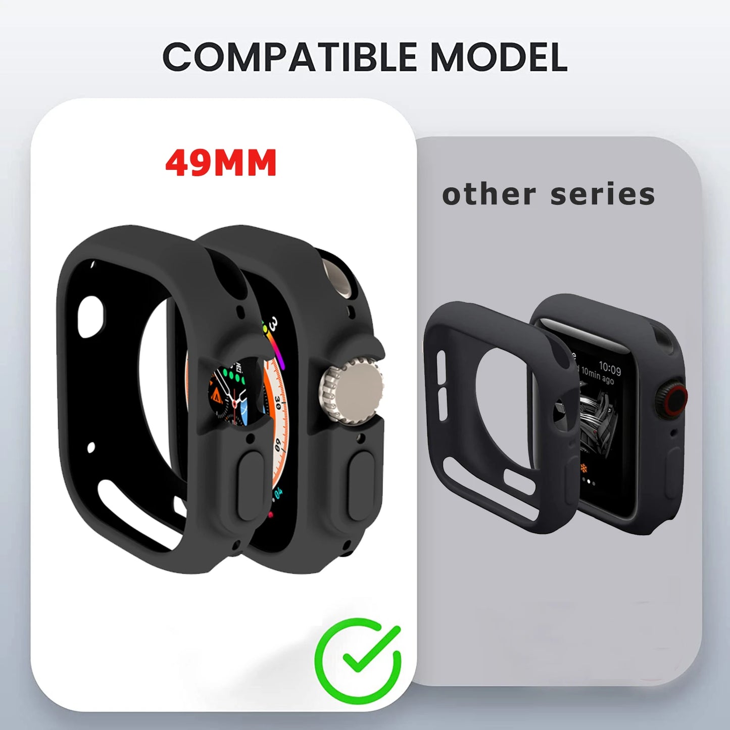 Soft Silicone Case for Apple Watch Ultra 49mm-38mm Protective Bumper