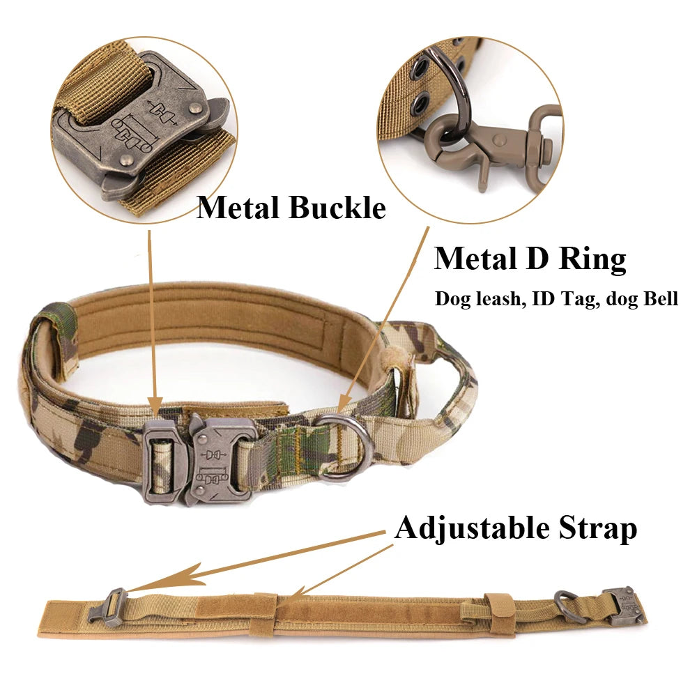 Tactical Dog Harness Set with Leash, Adjustable Vest for All Sizes, Nylon Material