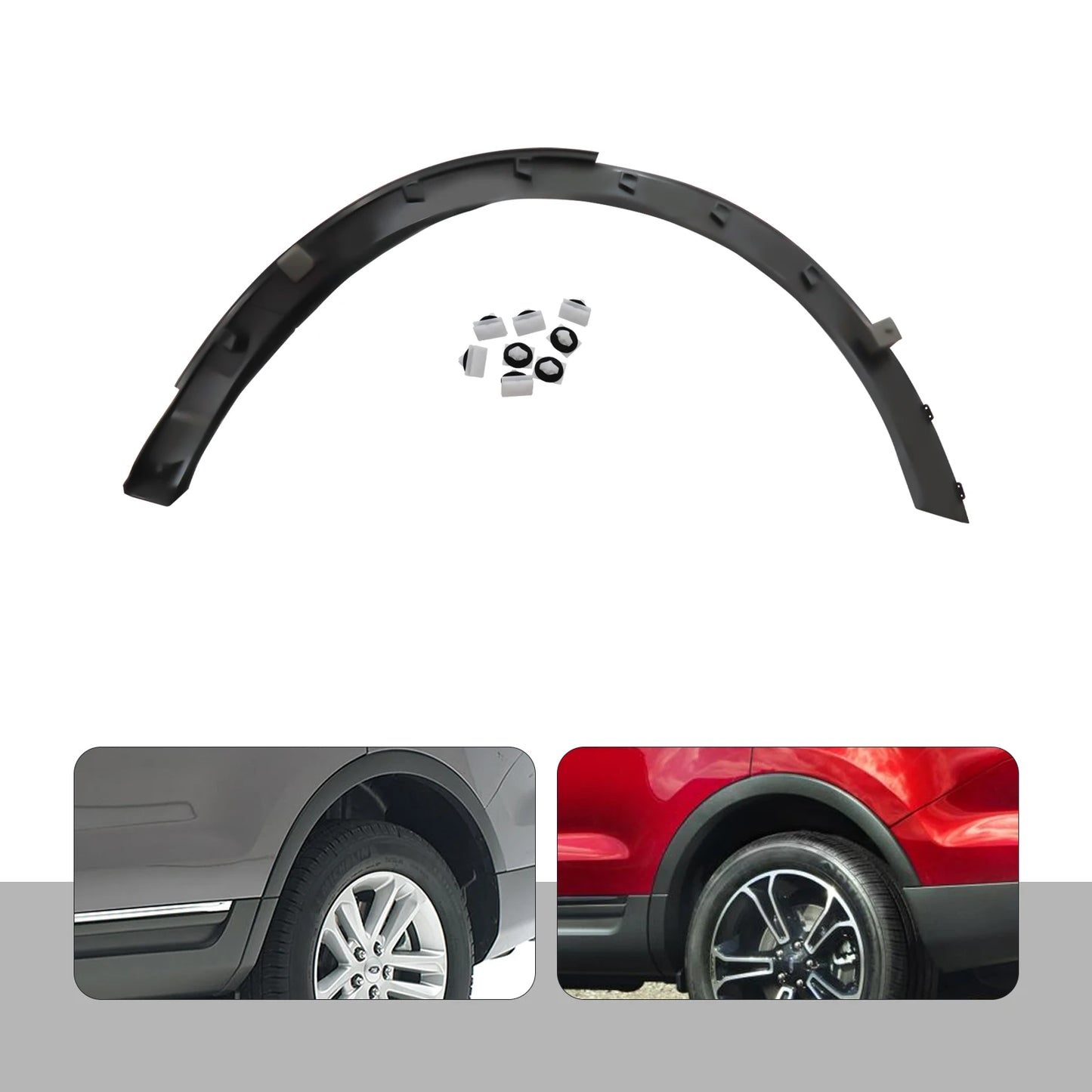 Rear Fender Flares for 2011-2019 Ford Explorer - Wheel Well Arch Molding Pair