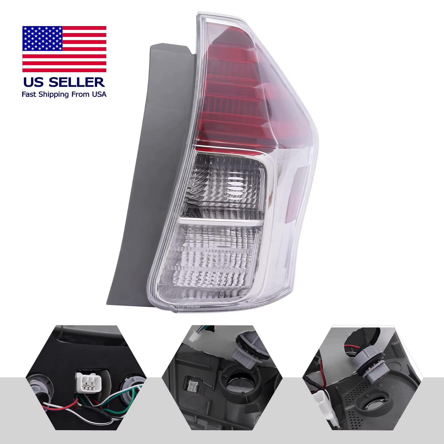 Passenger Side Tail Light for 2015-2018 Toyota Prius – Halogen Rear Lamp