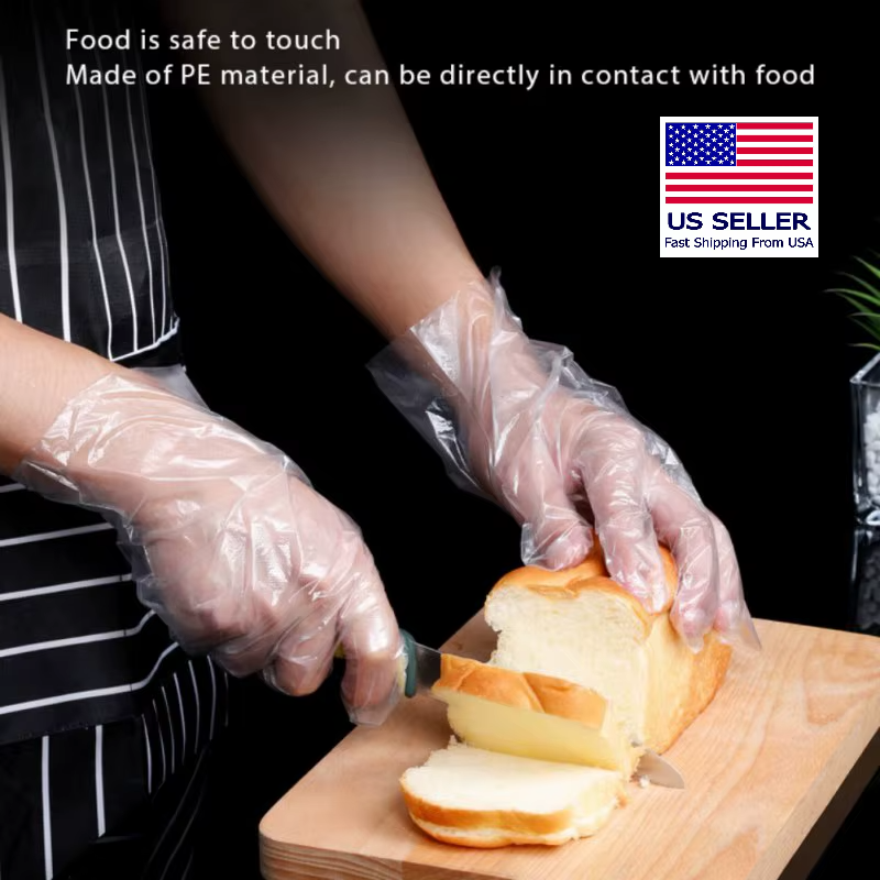 Disposable Plastic Gloves for Cooking & Food Prep, 50/100 Count, Latex-Free